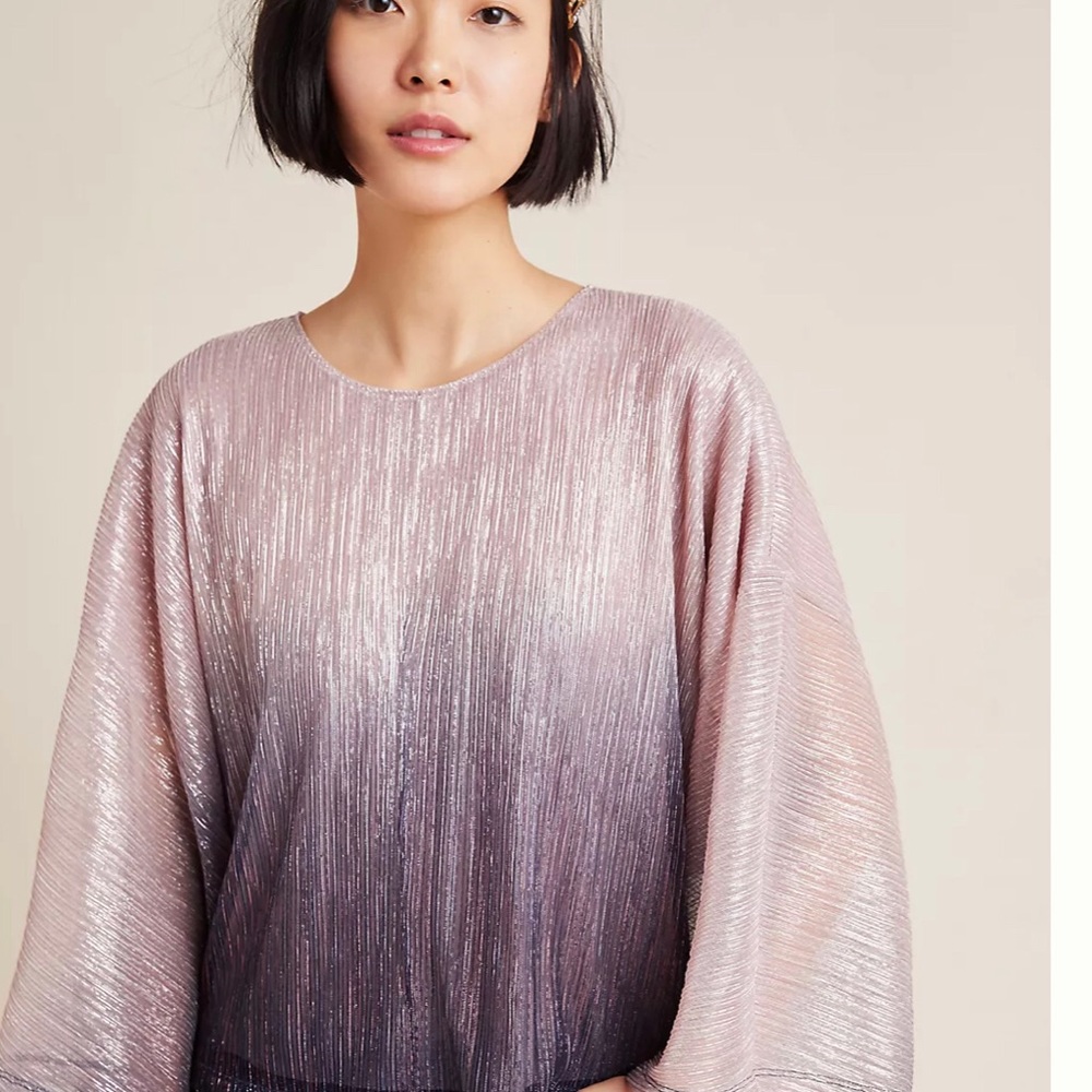 Anthropologie Serena Ombre Metallic Sparkly Top Medium